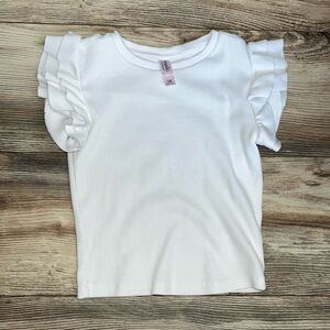 Girls white ruffled sleeve tank top size  8